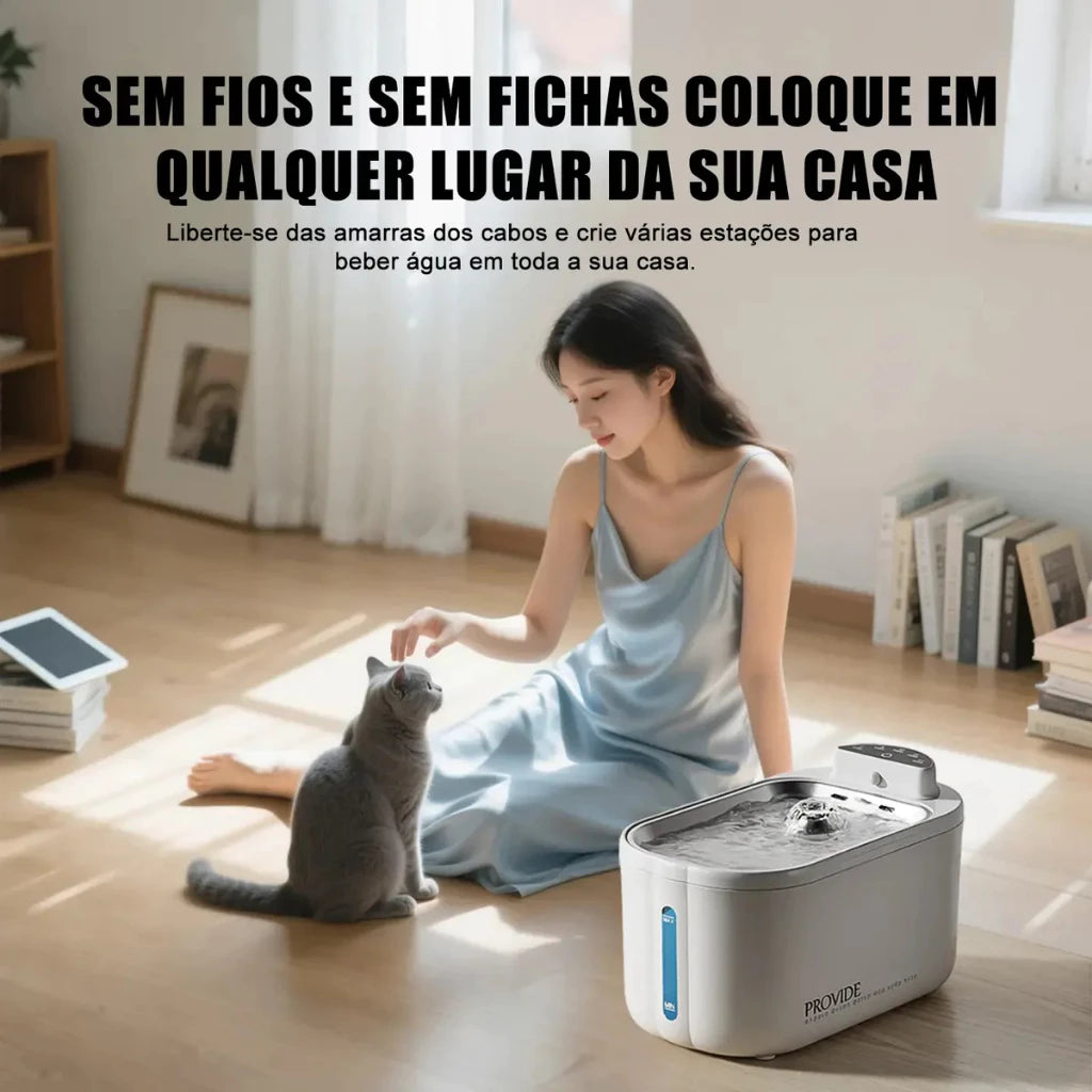 Bebedouro Automático Sem Fio 4L com Filtragem Silenciosa para Cachorro e Gato Hydropet™