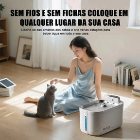 Bebedouro Automático Sem Fio 4L com Filtragem Silenciosa para Cachorro e Gato Hydropet™