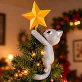 Topo de Árvore de Natal Gatinho com Estrela 27cm em Impressão 3D StarKitty™