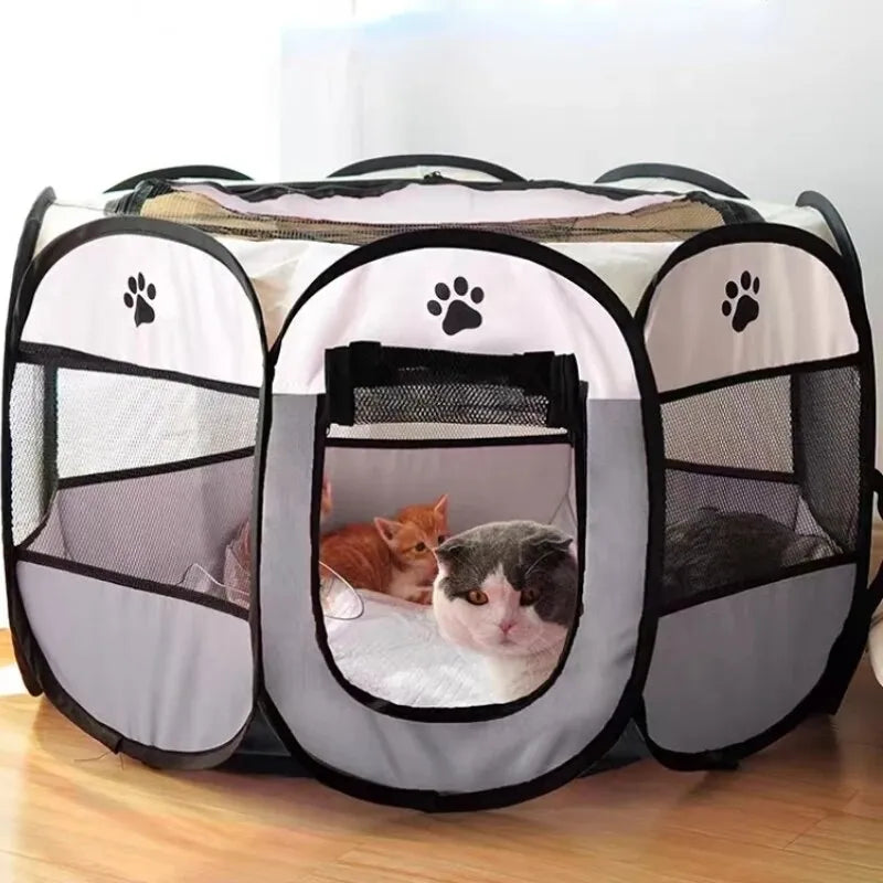 Cercadinho Dobrável e Resistente para Cães e Gatos PetHaven™