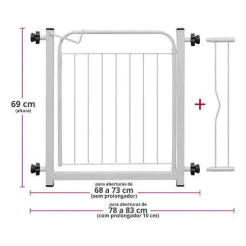 Portão Pet Portátil 69cm em Aço Antiferrugem – Duty™ | Segurança Prática para Pets e Crianças