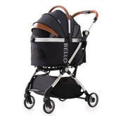 Carrinho de Passeio Luxo Dobrável com Cesto Removível para Cachorro e Gato até 15kg CP48-1 Ninabag™