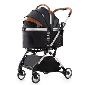 Carrinho de Passeio Luxo Dobrável com Cesto Removível para Cachorro e Gato até 15kg CP48-1 Ninabag™