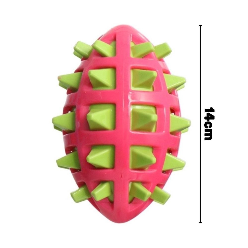 Bola Mordedor Rugby com Spikes e Apito – Brinquedo Resistente para Cães