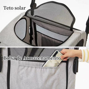 Carrinho de Passeio Dobrável até 60kg para Cachorro e Gato Grande Porte Impermeável PC406 Roverly™ - Carrinho de Passeio