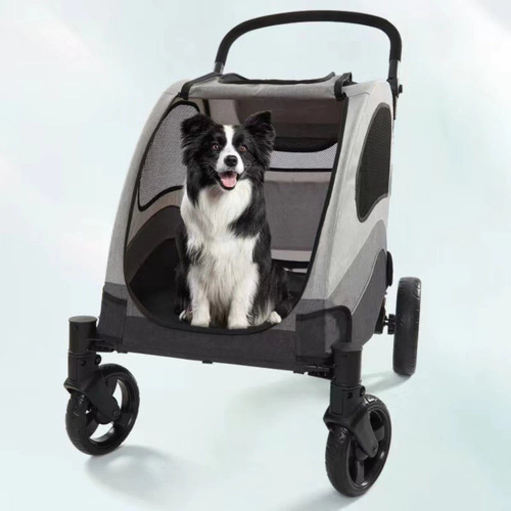 Carrinho de Passeio Dobrável até 60kg para Cachorro e Gato Grande Porte Impermeável PC406 Roverly™ - Carrinho de Passeio