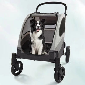 Carrinho de Passeio Dobrável até 60kg para Cachorro e Gato Grande Porte Impermeável PC406 Roverly™ - Carrinho de Passeio
