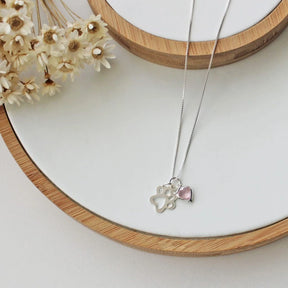 Colar Patuá Patinha com Coração Rosa em Prata 925 – Lupzy™ | Amor Pet Delicado e Feminino