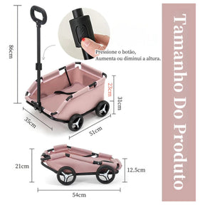 Carrinho Passeio Dobrável Compacto até 7kg com Cinto e Ventilação para Cachorro e Gato Home In™