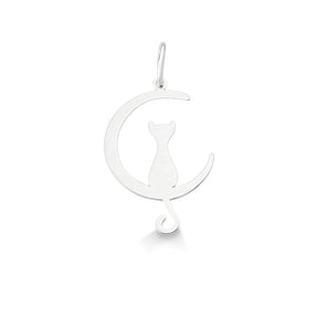 Colar Gato na Lua em Prata 925 – Lupzy™ | Amor Pet Sob a Luz da Lua