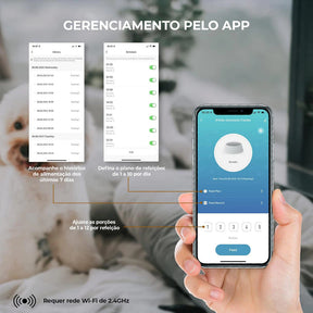 Alimentador Automático Wifi 5L Duplo com Porções Programáveis para Cachorro e Gato Bivolt Newpet™