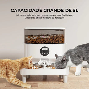 Alimentador Automático Wifi 5L Duplo com Porções Programáveis para Cachorro e Gato Bivolt Newpet™