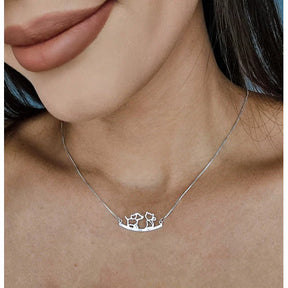 Colar Feminino em Prata 925 com Pingente de Cachorro e Gato – Lupzy™ | Amor Pet Eterno