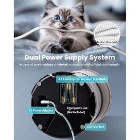 Comedouro Automático Wi-Fi 6L com 3 Tigelas e Temporizador para Cachorro e Gato Newpet™
