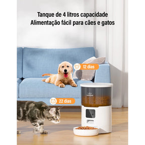 Alimentador Automático Wifi 4L com Porções Programáveis para Cachorro e Gato Bivolt Newpet™