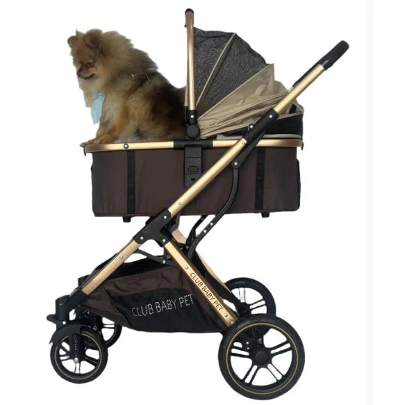 Carrinho Pet 3 em 1 Dobrável com Amortecedor e Rodas 360° para Cachorro e Gato Unique™