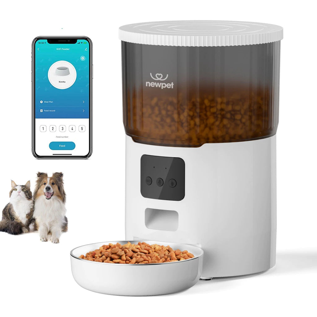 Alimentador Automático Wifi 4L com Porções Programáveis para Cachorro e Gato Bivolt Newpet™