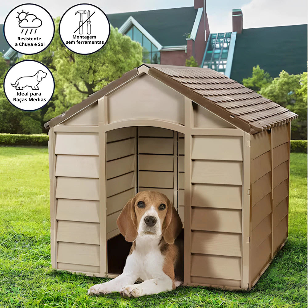 Casinha Pet Plástico com Proteção UV Impermeável para Cachorro e Gato até 25kg Starplast™