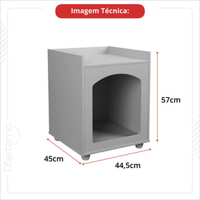 Mesa de Cabeceira Casinha com Almofada Confortável para Cachorro e Gato em MDF Ofertamo™