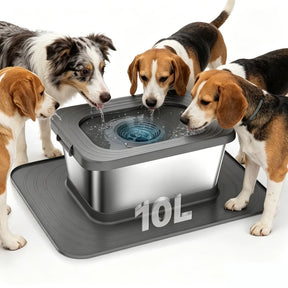Bebedouro Flutuante Antirrespingo 10L em Aço Inoxidável para Cachorro Newpet™