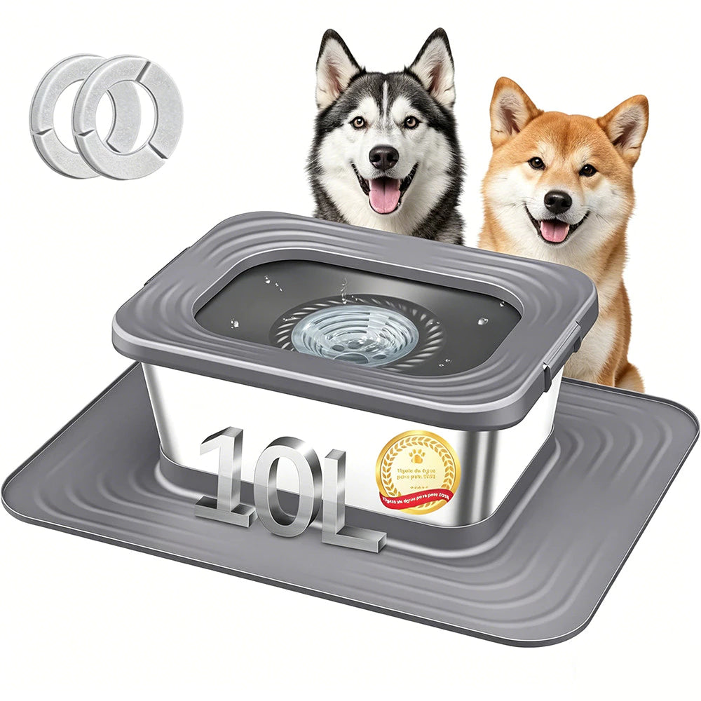 Bebedouro Flutuante Antirrespingo 10L em Aço Inoxidável para Cachorro Newpet™