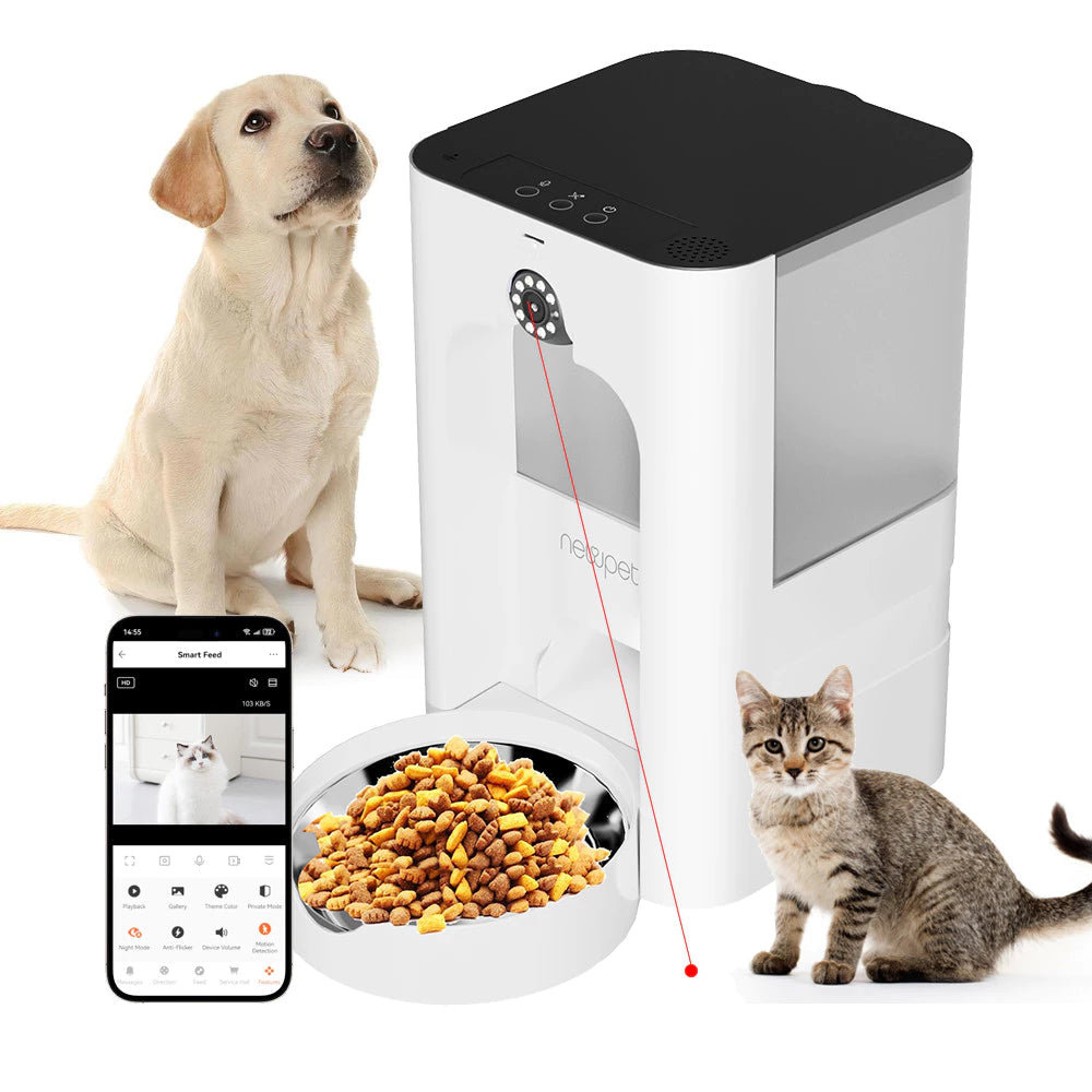 Comedouro Automático Wi-Fi 5L com Câmera 2MP e Controle por App para Cachorro Newpet