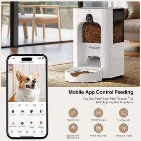 Comedouro Automático Wi-Fi 5L com Câmera 2MP e Controle por App para Cachorro Newpet
