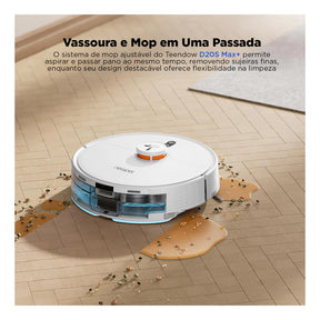 Robô Aspirador Inteligente com Base AutoLimpeza 6000Pa e Navegação Laser para Casa CleanBot Newpet™
