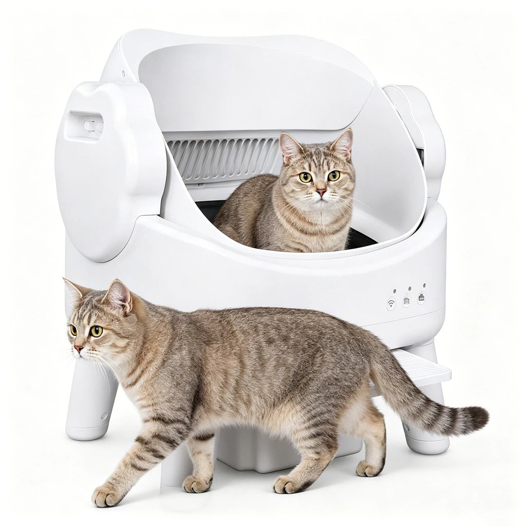 Caixa de Areia Inteligente Automática Autolimpante Aberta para Múltiplos Gatos Bivolt 110-220V NewPet™