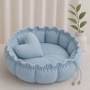 Caminha Pet Redonda Ajustável com Almofada de Coração – Lupzy™ Londres | Aconchego que Abraça
