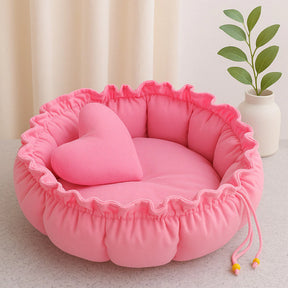 Caminha Pet Redonda Ajustável com Almofada de Coração – Lupzy™ Londres | Aconchego que Abraça