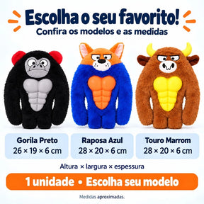 Brinquedo de Pelúcia com Apito e Barriga em TPR para Cachorro 26 a 28cm Muscly™