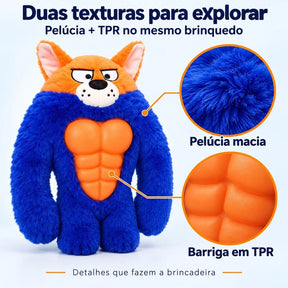 Brinquedo de Pelúcia com Apito e Barriga em TPR para Cachorro 26 a 28cm Muscly™
