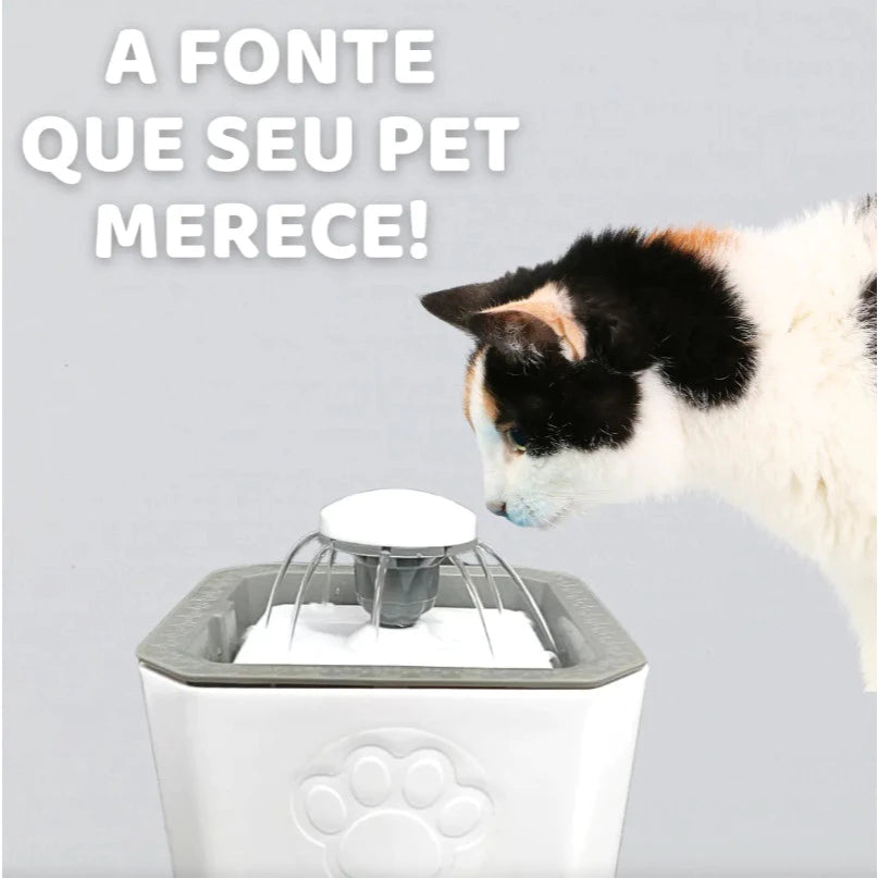 Bebedouro Fonte Automática 2,5L com Filtro Tripla Ação para Cachorro e Gato AquaFlow™